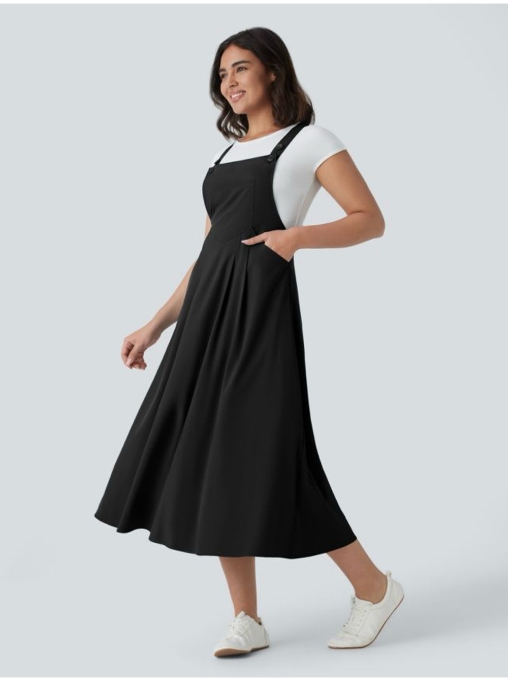 Halara Classic Black Midi Dress - Quick Dry Material